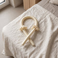 Cream satin heatless curl rod with two scrunchies